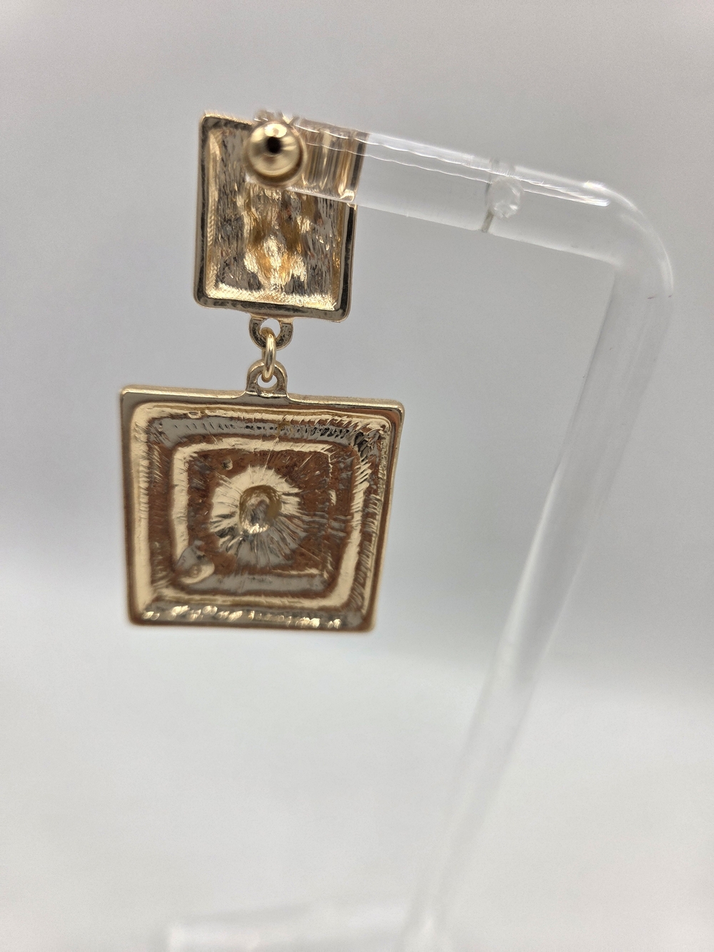 Mikayla Gold Lion Head Post With Dangle Lion Head Set In Black Enamel Earrings - Picture 4 of 9